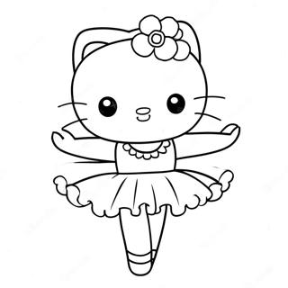 Hello Kitty Ballerina Kontur Farvelaegningsside 122656-57130