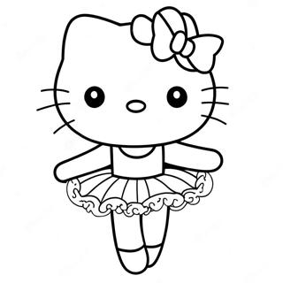 Hello Kitty Ballerina Kontur Farvelaegningsside 122656-57132