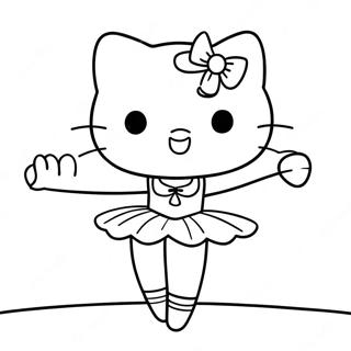Elegant Hello Kitty Ballerina Pose Farvelaegningsside 122658-57137