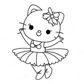 Elegant Hello Kitty Ballerina Pose Farvelaegningsside 122658-57138
