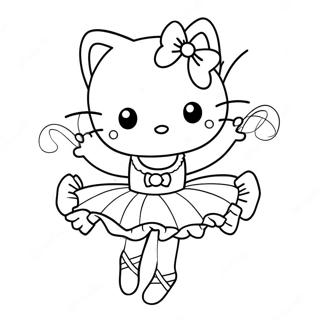 Elegant Hello Kitty Ballerina Pose Farvelaegningsside 122658-57139