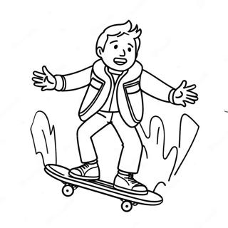 Marty Mcfly Pa Hoverboard Farvelaegningsside 122683-57156
