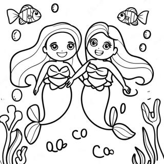 Farverig Ariel Sostre Underwater Eventyr Farvelaegningsside 122710-57180