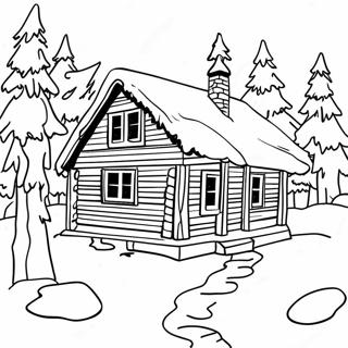 Sneklaedt Stuehus Vinterlandskab Farvelaegningsside 122737-57205
