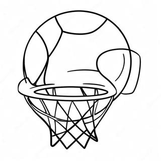 Farverig Basketballkurv Med Bold Farvelaegningsside 122760-57214