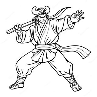 Tengen Uzui Dynamisk Pose Farvelaegningsside 123070-57461