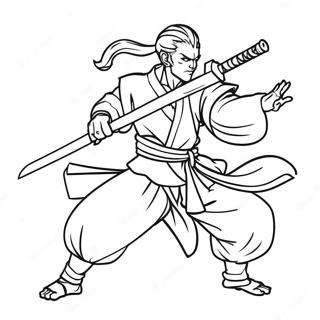 Tengen Uzui Dynamisk Pose Farvelaegningsside 123070-57462