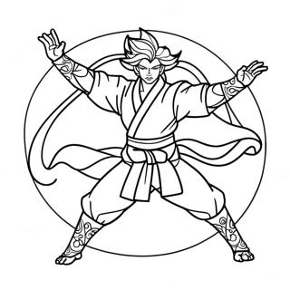 Tengen Uzui Dynamisk Pose Farvelaegningsside 123070-57463