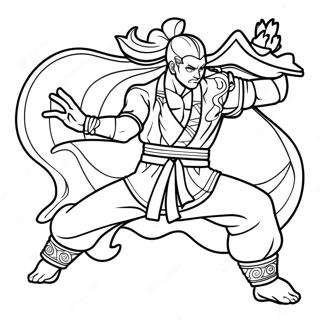 Tengen Uzui Dynamisk Pose Farvelaegningsside 123070-57464