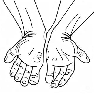 Farverige Haender Og Fodder Farvelaegningsside 123481 57776