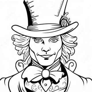 Victoriansk Steampunk Gal Hatter Farvelaegningsside 123741-57979