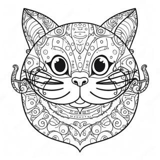 Intrikat Steampunk Cheshire Kat Farvelaegningsside 123742-57984