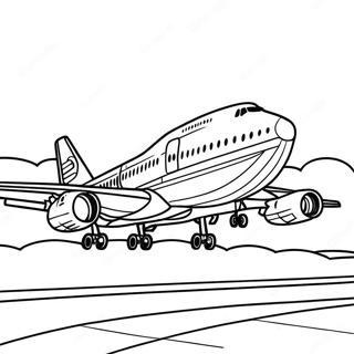 Detaljeret 747 Fly Sidevisning Farvelaegningsside 124175-58317