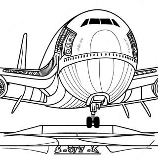 Detaljeret 747 Fly Sidevisning Farvelaegningsside 124175-58318