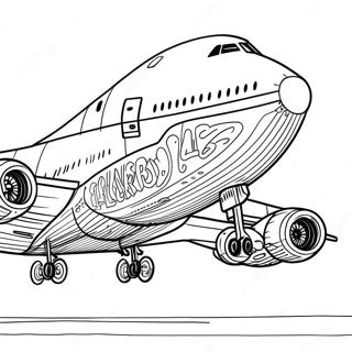 Detaljeret 747 Fly Sidevisning Farvelaegningsside 124175-58320