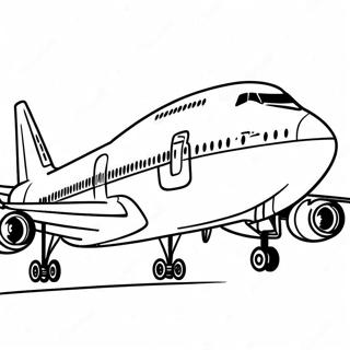 Detaljeret 747 Fly Sidevisning Farvelaegningsside 124175-58411