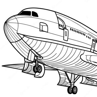 Detaljeret 747 Fly Sidevisning Farvelaegningsside 124175-58412