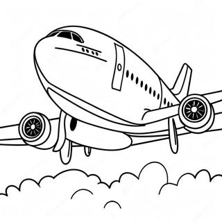 Tegneserie 747 Flyvemaskine Farvelaegningsside 124177 58418