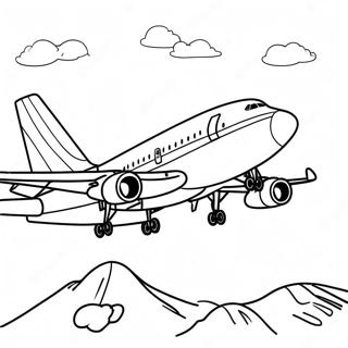 Tegneserie 747 Flyvemaskine Farvelaegningsside 124177 58420