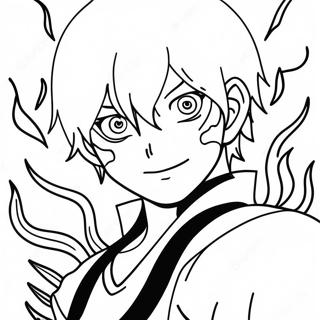 Todoroki Med Flammer Farvelaegningsside 124252-58465