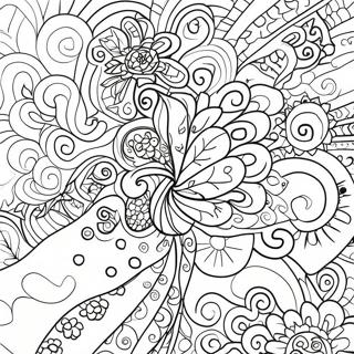 Farverige Tie Dye Monstre Farvelaegningsside 124537 58690