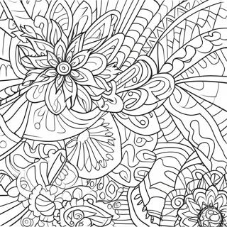 Farverige Tie Dye Monstre Farvelaegningsside 124537 58692