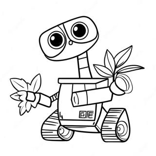Wall E Holder En Plante Farvelaegningsside Farvelægningsider