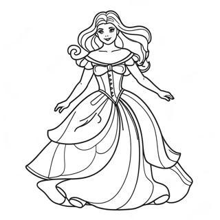 Daphne I En Smuk Kjole Farvelaegningsside 124871 58945