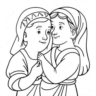 Glade Ruth Og Naomi Omfavnelse Farvelaegningssiden 125129-59150