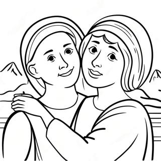 Glade Ruth Og Naomi Omfavnelse Farvelaegningssiden 125129-59151