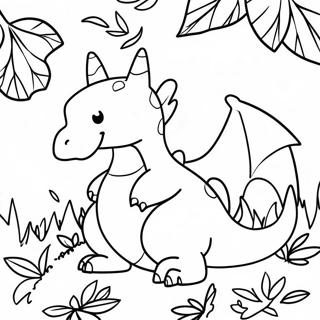 Charizard Med Efterarsblade Farvelaegningsside 125593-59513