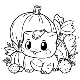 Bulbasaur Til Thanksgiving Fest Farvelaegningsside 125594-59517