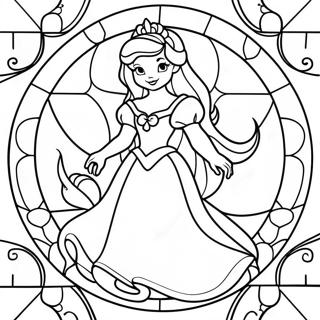 Farverig Disney Prinsesse Glasmaleri Farvelaegningsside 125823-59685