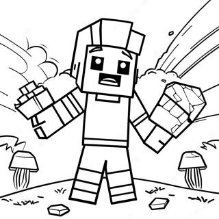 Minecraft Steve Miner Efter Diamanter Farvelaegningsside 126238 60010