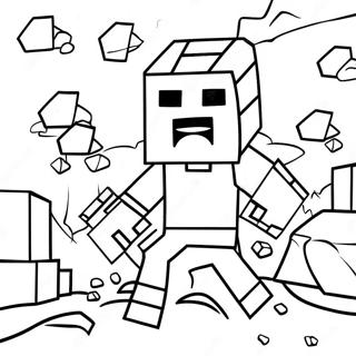 Minecraft Steve Miner Efter Diamanter Farvelaegningsside 126238 60011