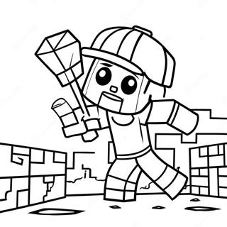 Minecraft Steve Miner Efter Diamanter Farvelaegningsside 126238 60012