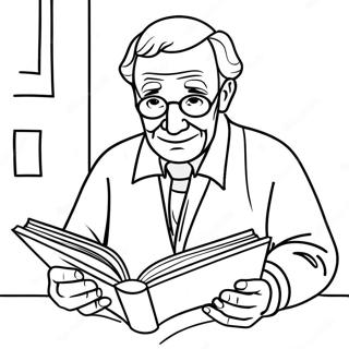 Klog Bedstefar Laeser En Bog Farvelaegningsside 126264 60029