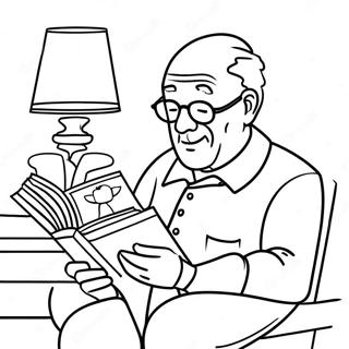 Klog Bedstefar Laeser En Bog Farvelaegningsside 126264 60031