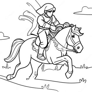 Link Ridende Pa En Galopperende Hest Farvelaegningsside 12638 126