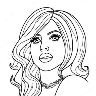 Lady Gaga Med Farverigt Har Farvelaegningsside 126600-60293