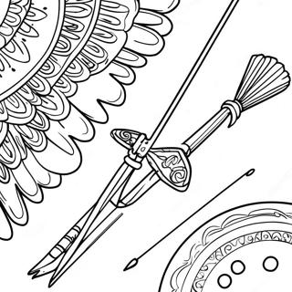 Farverig Bue Og Pil Eventyr Farvelaegningsside 126624 60308