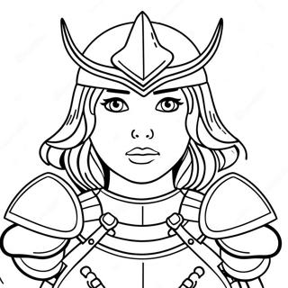 Modig Pige I Fuld Rustning Farvelaegningsside 126913 60537