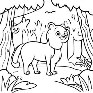 Farverig Jungle Dyr Habitat Farvelaegningsside 127732 61295