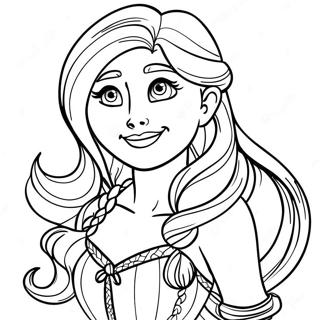 Livlig Tatoveret Rapunzel Farvelaegningsside 128455 61863