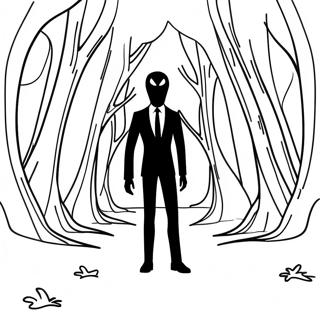 Slender Man Uhyggelig Skov Farvelaegningsside 128995-62273