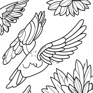 Farverige Fuglevinger Farvelaegningsside 129403 62596