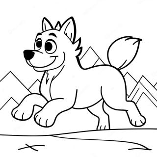 Balto Lober Gennem Sneen Farvelaegningsside 130560-63501