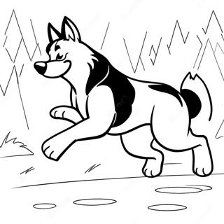 Balto Lober Gennem Sneen Farvelaegningsside 130560 63504