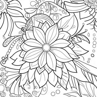 Farverig Eksotisk Blomst Farvelaegningsside 131410 64155