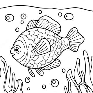 Livlig Basse Svommer Under Vandet Farvelaegningsside 131592-64303